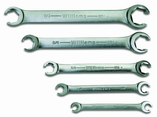 Snap-on Industrial Brand JH Williams WS-14 5-Piece Double Head Flare Nut Wrench Set