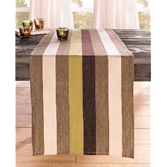 Tischl�ufer "Streifen", braun/gr�n