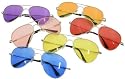 G&G Classic 51mm Color Aviator Sunglasses Chrome Frame Spring Hinge