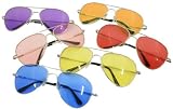 G&G Classic 51mm Color Aviator Sunglasses Chrome Frame Spring Hinge