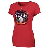 Texas Rangers Women's Majestic Red 2011 World Series Fast Pitch T-Shirt Texas Rangers Women's Majestic Red 2011 World Series Fast Pitch T-Shirt