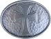 Mens OVAL CROSS Punk Rock Metal Belt Buckle