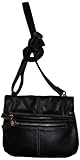 Women's Tignanello Purse Handbag Zipper X-Body Black Leather