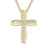 Search : 14 Karat White, Yellow Gold Diamond Cross Pendant