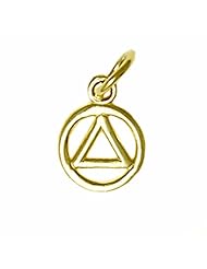 AA Alcoholics Anonymous Gold High Polished Pendant