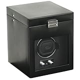 Wolf Designs Module 2.1 Heritage Single Watch Winder with Cover and Storage, Black