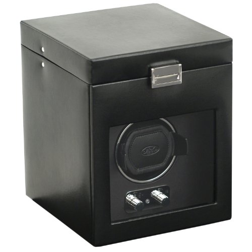 Wolf Designs Module 2.1 Heritage Single Watch Winder with Cover and Storage, Black