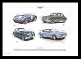 Great Jaguar Classic Cars - C-type, Mk1, XK140, XJ S2 Coupe - Art Print
