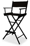 Telescope Casual Heritage Bar Height Director Chair, Black with Black Frame