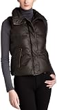 Levi's Women's Faux Leather Puffer Vest,Dk Brown,Medium