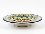 IMAGE OF Hand Painted Italian Ceramic 9.8-inch Soup Pasta Plate Vario F1 - Handmade in Deruta
