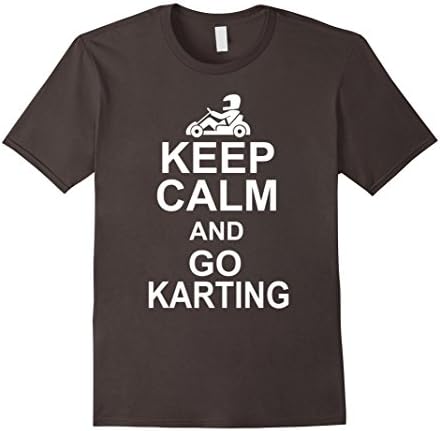Men's KEEP CALM AND GO KARTING TEE | Go Kart T-SHIRT Birthday Gift Medium Asphalt