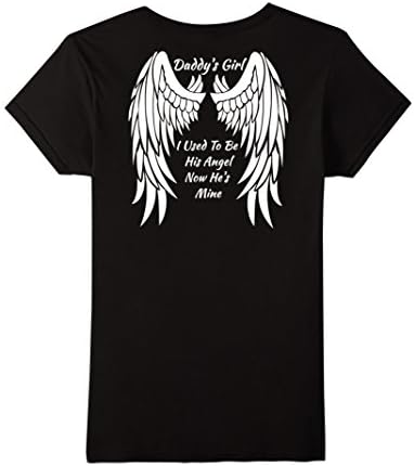 Women's Daddy's Girl I Used To Be His Angel Now He's Mine In Heaven XL Black