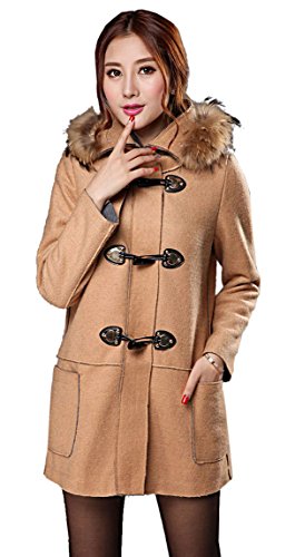 コート ダッフルコート ウール ピーコート ダブル フード付き フェイクファー カジュアル キュート エレガンス レディース 秋物 冬物 可愛いスカーフ付き R551