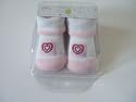 Petit Cadeau Baby Girls Heart Motif Sock Bootees : Age 0-6 months