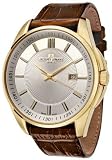 Men's Geneve/Tempora Silver Dial Brown Leather