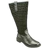David Tate Women's Best Black Calfskin/Suede Boot 6 WW (EE)