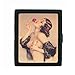 Black High Quality Cigarette Case with Pinup Girl Design Goes Good with Flask
