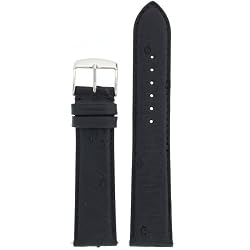 Watch Band Genuine Ostrich Leather Strap 18mm Black with Quick Release Springs