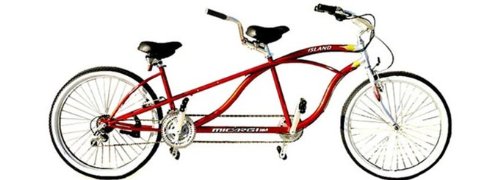 Micargi USA Tandem Island Bike 18 Speed Beach Cruiser Style Bicycle