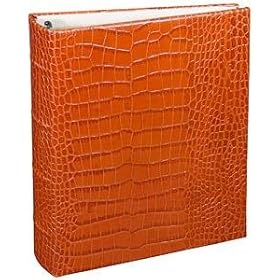 Standard 3-ring Orange Crocodile-pattern Leather Clear Pocket Album by Graphic Image - 4x6