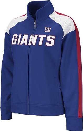 Reebok New York Giants Ladies Royal Blue Bonded Full Zip Track Jacket (Large)