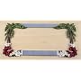 Vintage Tropical coconut palm trees license tag holder with hibiscus and plumerias