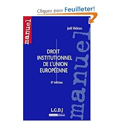 Droit institutionnel de l'Union europ�enne