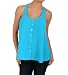 TCEC Button Up Chiffon Summer Tank in Sky Blue