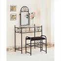 Furniture online: Bullhead City Heart Shape Vanity Set with Stool in Black