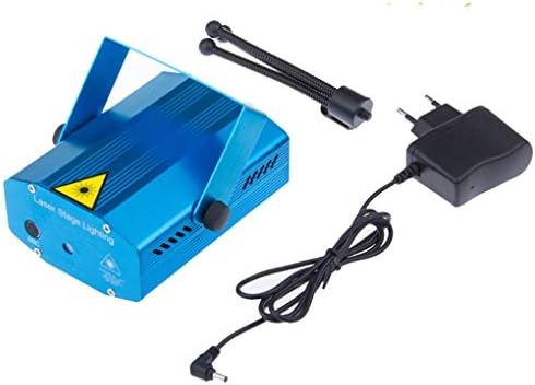 Mini Mixed Red&Green Stage Lighting Projector Spotlight Sound/ Music Active DJ Equipment for Disco Lights Club Party-Blue