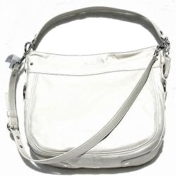 Coach Large Leather Convertable Zoe Pearl White Hobo Handbag 14706