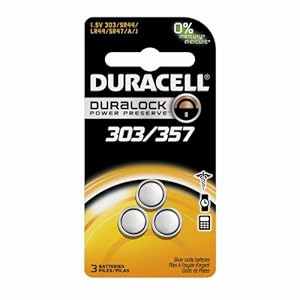 Duracell 303/357 Watch/Electronic Battery, 1.5 Volts 3 Count, (Pack of 3), (Packaging May Vary)