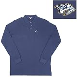 Nashville Predators NHL Classic Pique Long Sleeve Polo Shirt (Navy)