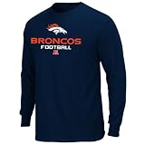 NFL Men's Denver Broncos Critical Victory V Long Sleeve Basic Tee (Navy, Medium)