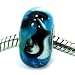Sterling Silver Murano Glass Blue w/ Killer Whale inside Bead Compatible with Pandora, Biagi, Chamilia, and Troll