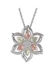 Black Hills Gold Sterling Silver Floral Necklace