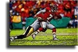 Completely Handpainted American Football Sport Painting, Custom Order FL4116, Oil on Canvas, with Option to Paint Jerry, Brett & Co. from Any Other Favorite Photograph or Picture, Unframed, Size 16" x 24" inch