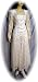 Square Neck Tea Length Gown, White/White, Size 8