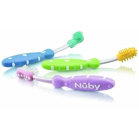 Nuby ID754 3 Piece Toothbrush Set Green