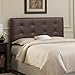 Tufted Leather Headboard in Brown Size: Full