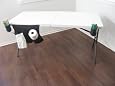 HEAVY DUTY Folding Suitcase Table W/ REMOVEABLE STORAGE SIDE BAG & (2) REMOVEABLE STORAGE HOLDERS-High Quality Product-60"LONG X 28" WIDE x 29" HIGH-3 YEARS WARRANTY....A FREE $19.99 VALUE POCKET UMBRELLA INCLUDED WITH PURCHASE