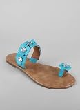 Jewel Flower Trim Leatherette Sandal