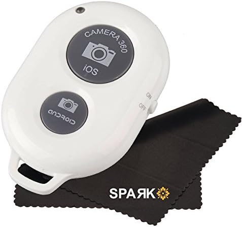 Spark Electronics [White] Bluetooth Wireless Remote Control Camera Shutter Release Self Timer for iPhone 5 5s 5c 4s 4, iPad 5 4 3 iPad Air Mini, Samsung Galaxy S4 S3 Note 3 2, Android Phone (White)