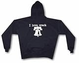 I Love Crack LIBERTY BELL Logo Men's Hoodie Sweat Shirt Small thru 4XL