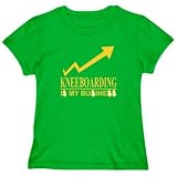 Kneeboarding ... IS MY BUSINESS Sports Womens T-Shirt (Green, Sizes X-Small - XXX-Large)