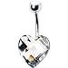 Sparkling Clear Prism Heart Belly Ring