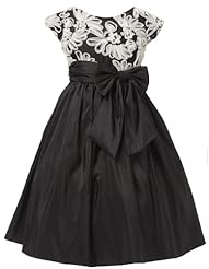 Girls Polyester/Taffeta Mesh Embroidered Flower-Girl Dress 