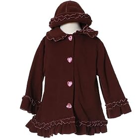 Good Lad Infant Toddler Little Girls Coat Brown Jeweled Jacket 12M-6X