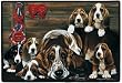Basset Hound Puppies Family Doormat Rug Mat